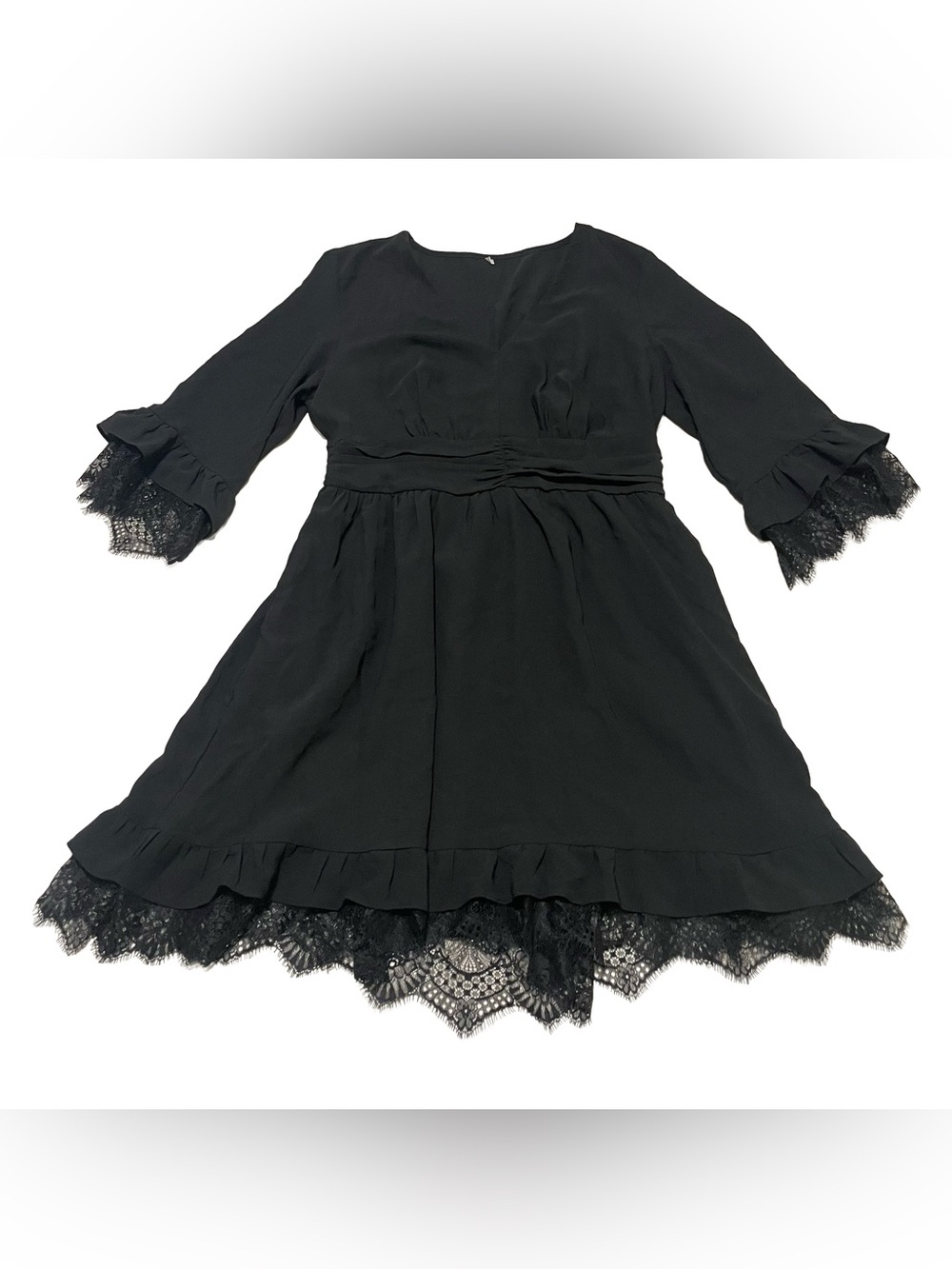 Black grunge goth dress with lace detail